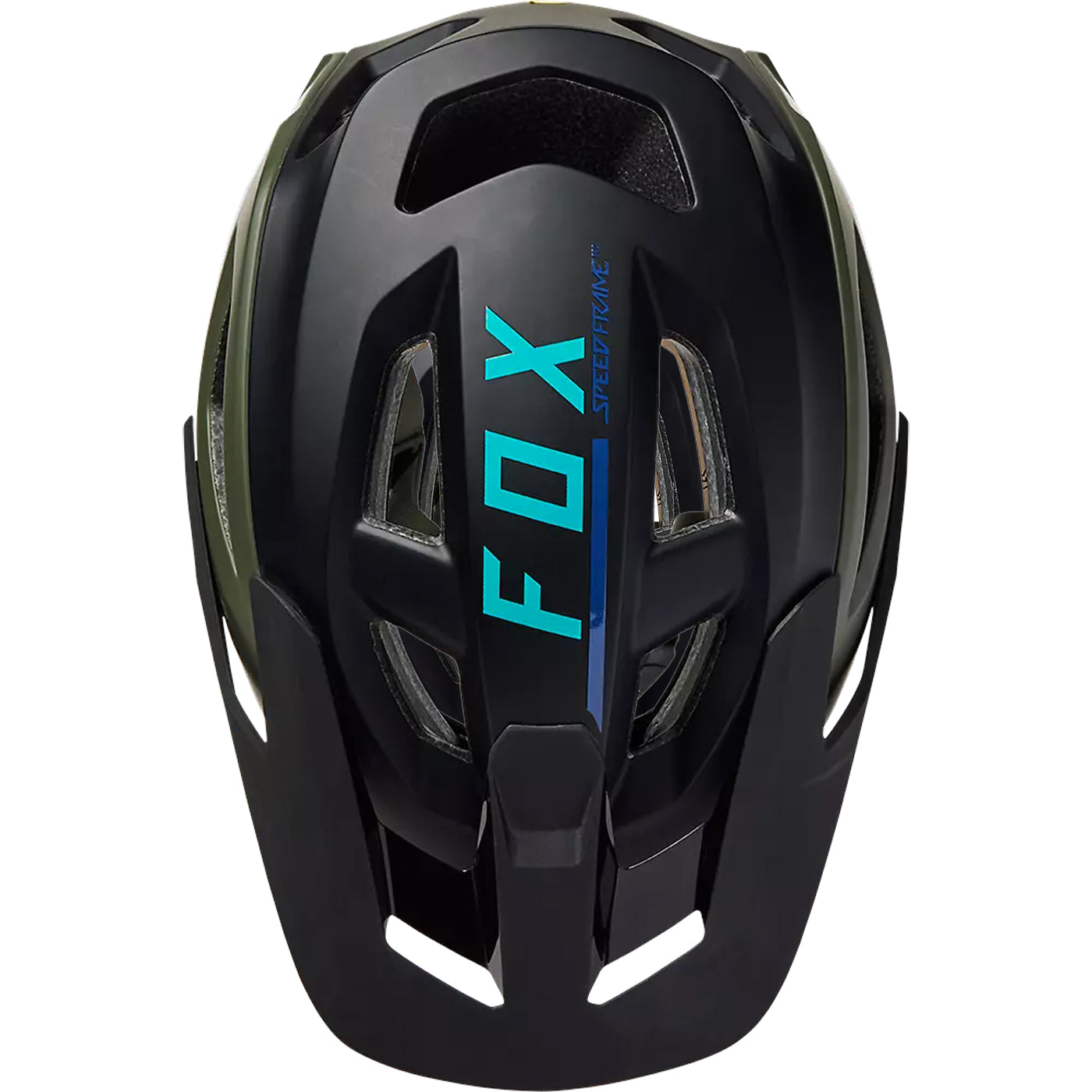 Fox Speedframe Pro Mips Blocked helmet - Black green | All4cycling