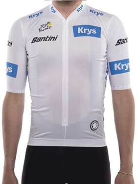 Santini Tour de France Fan Line Best Young Rider 2023 Short Sleeve Jersey White M Boy