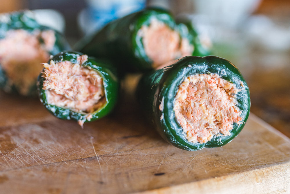 Smoked Salmon Stuffed Poblano Peppers