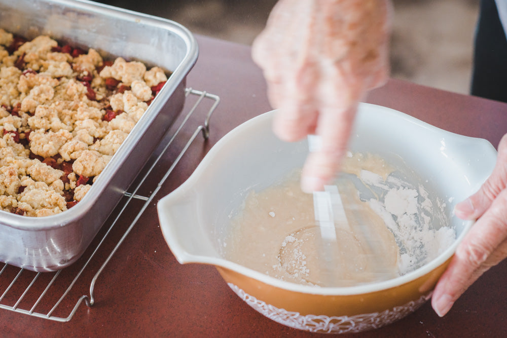 Delicious Frosted Rhubarb Squares