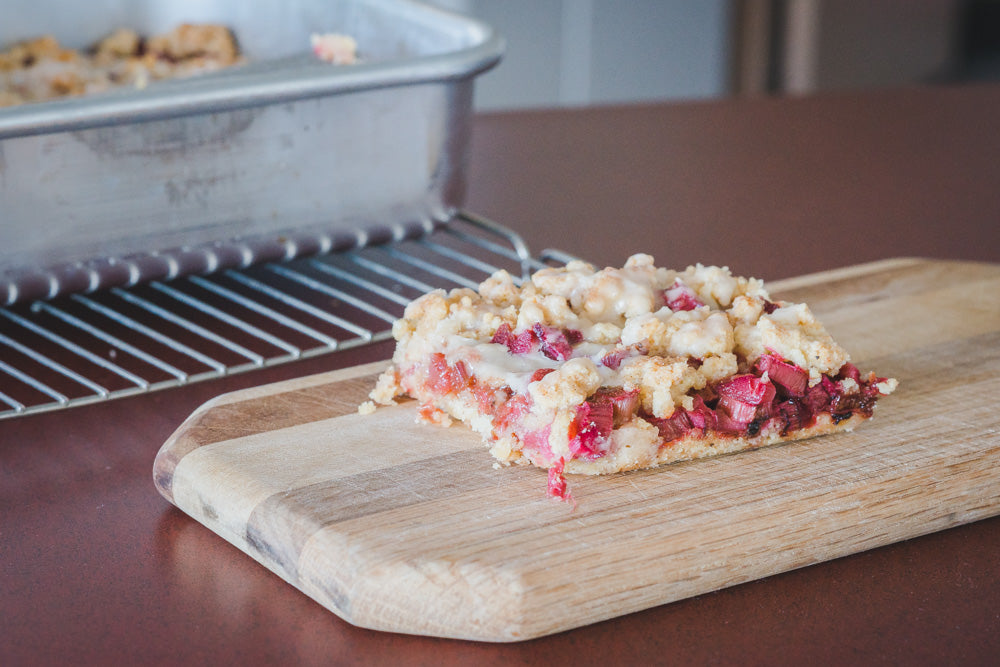 Delicious Frosted Rhubarb Squares