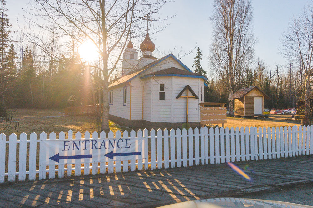 The new Saint Nicholas Russian Orthodox Church in Eklutna built in 1962