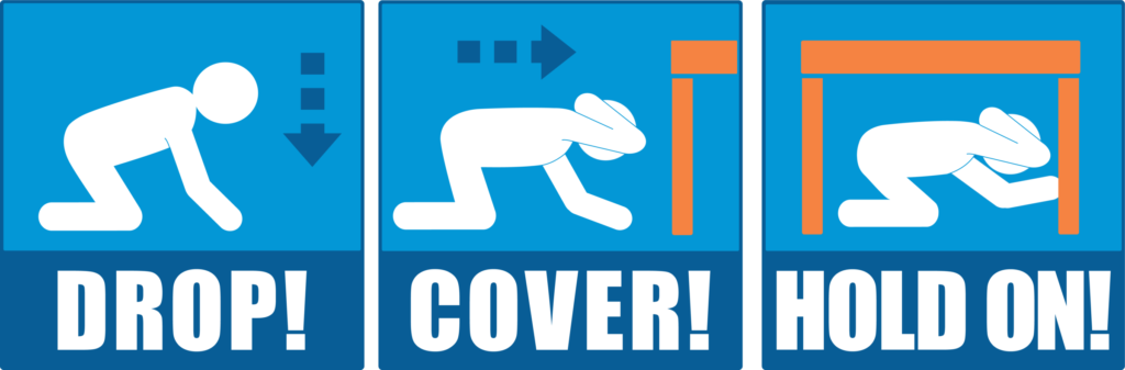what to do in an earthquake drop cover hold on