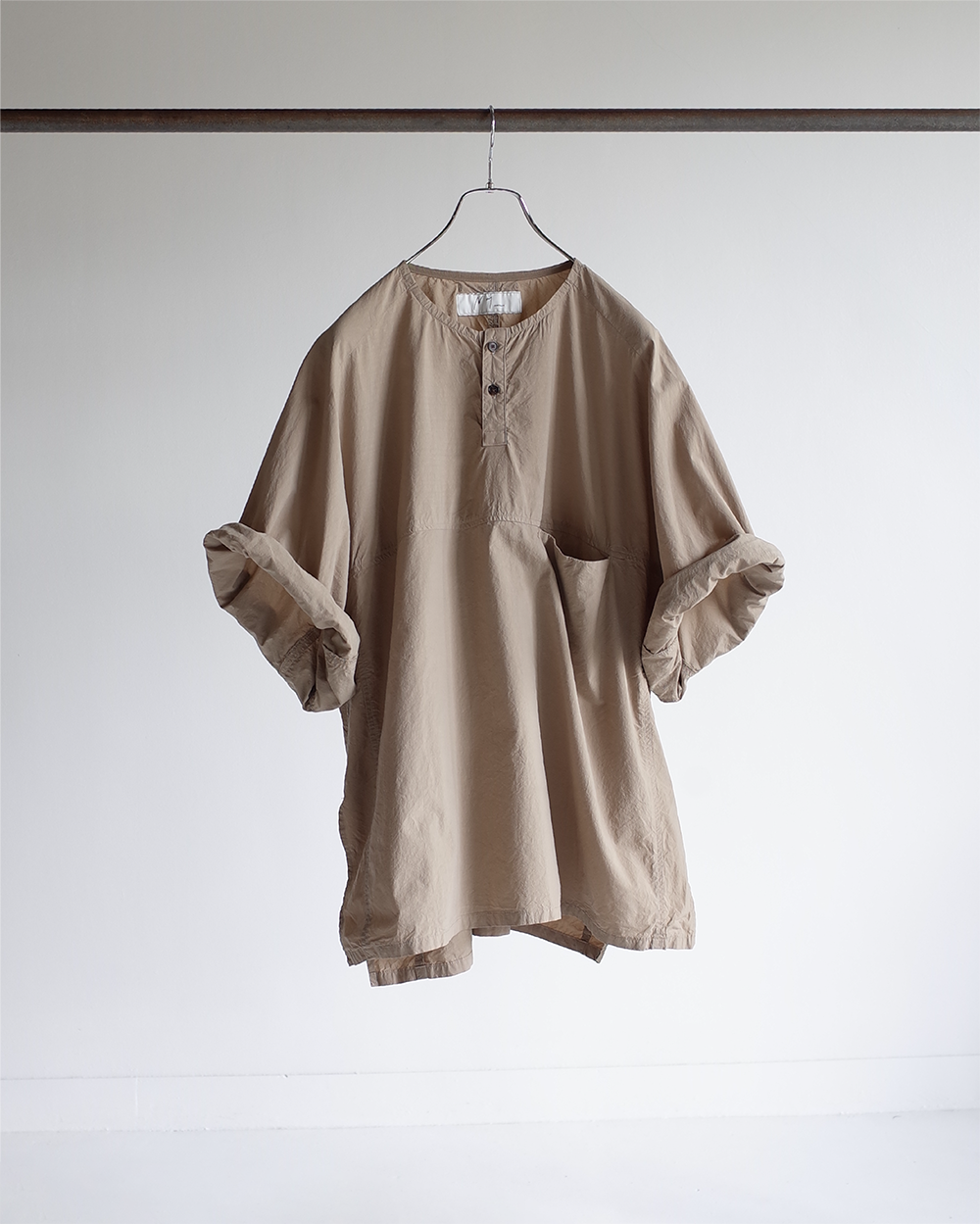 ANCELLM アンセルム　LINEN SILK PULLOVER SHIRT