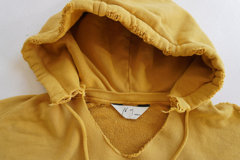 DYED DAMAGE HOODIE(MUSTARD) – ANCELLM