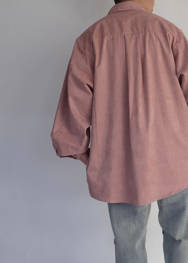 ANCELLM FAKE SUEDE OVER SIZE LS SHIRT | labiela.com