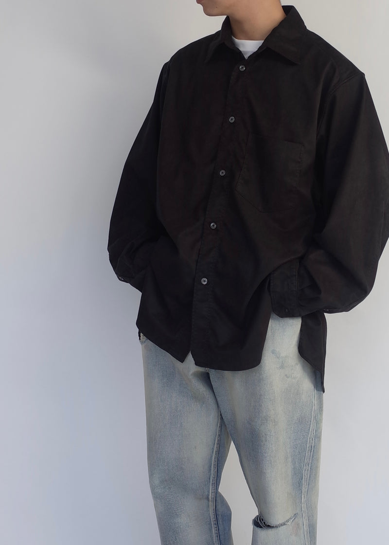 ANCELLM FAKE SUEDE OVER SIZE LS SHIRT | eclipseseal.com