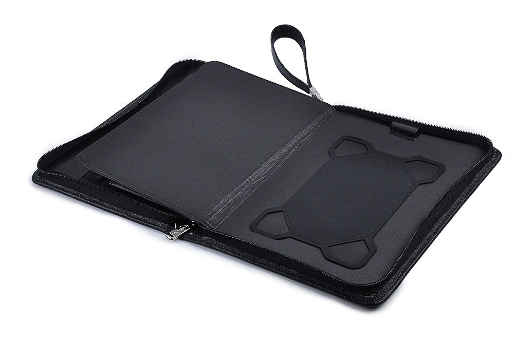 Leather Organizer Portfolio Case with Wrist Strap for iPad Mini 4 or a