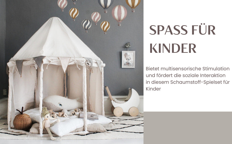 Ein Kinderspielzelt in einem Raum