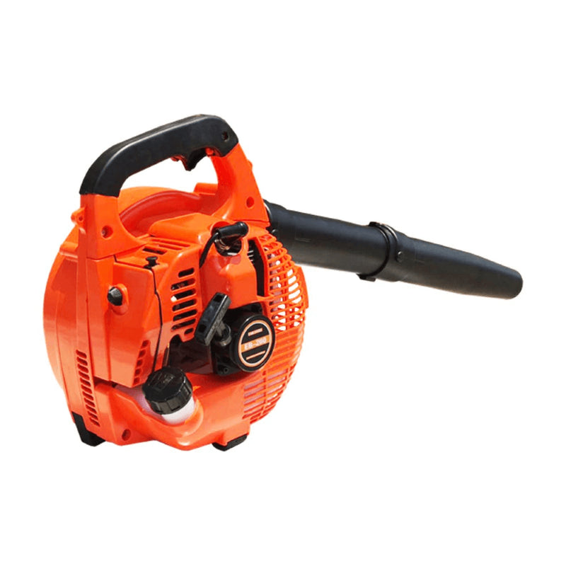 Image of Orange leaf blower with wireless remote control