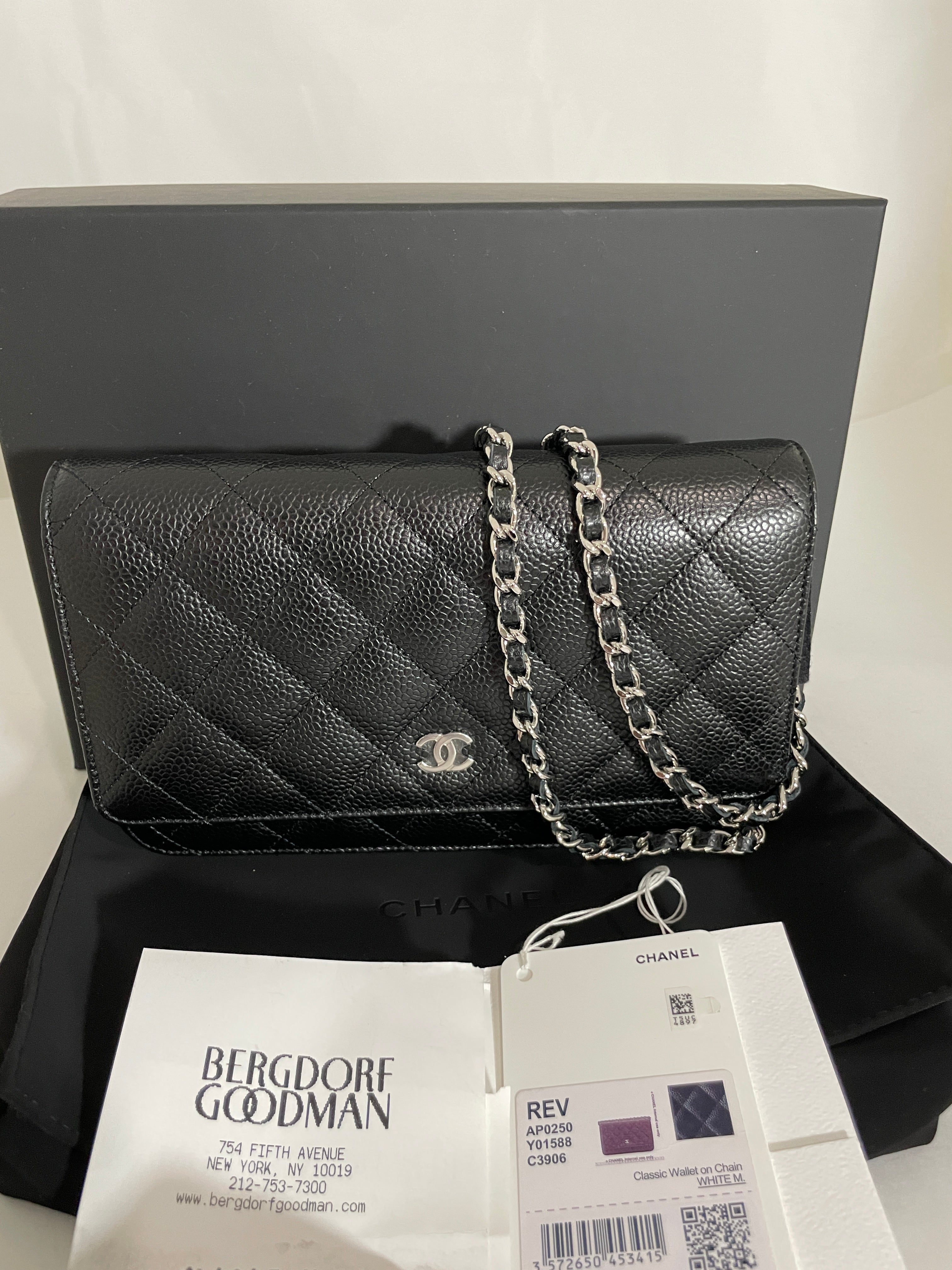 Chanel Classic Black Caviar WOC Wallet On Chain Handbag – The Millionaires  Closet
