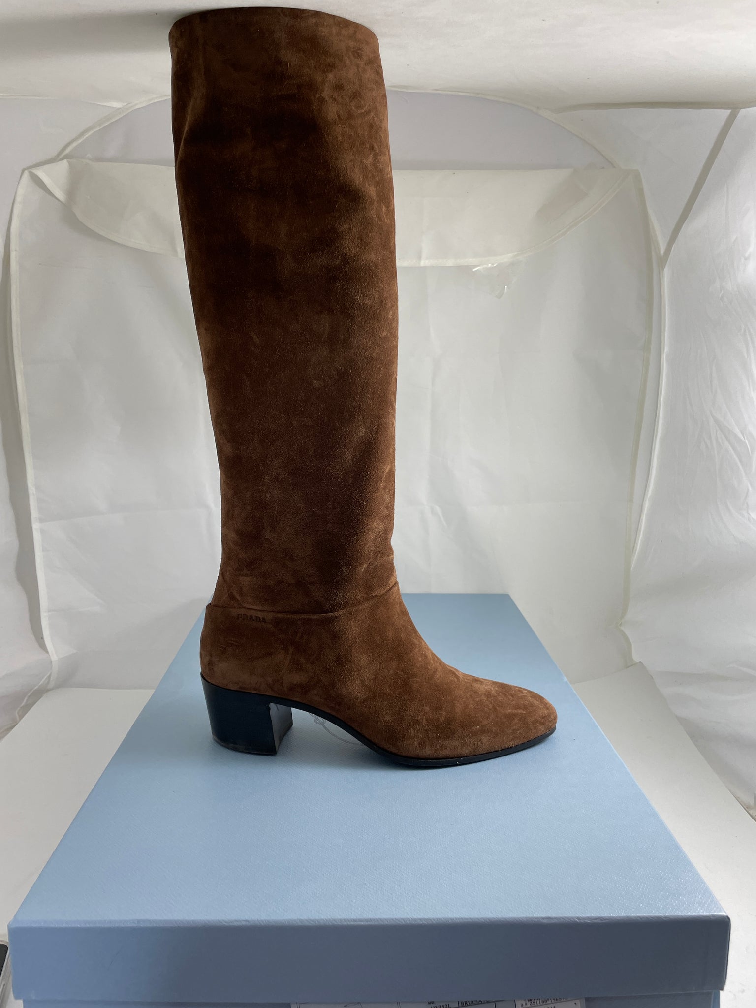 Prada Brown Suede Tall Boots – The Millionaires Closet