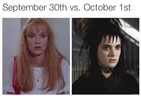 September 3o vs october 1