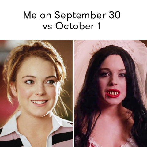 Me on sept 31 vs me on Oct 1