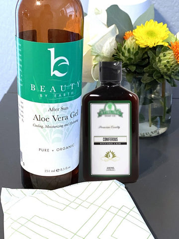 Beauty by Earth Aloe Vera gel with a pad and witch hazel