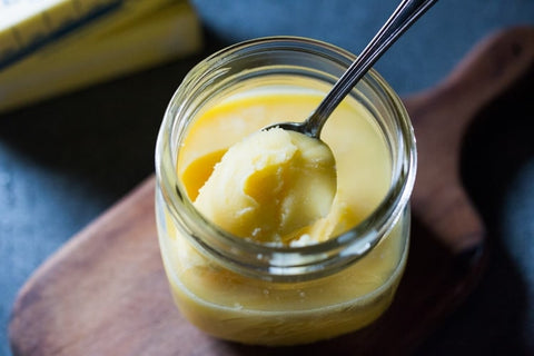 Image of a mason jar filled with ghee