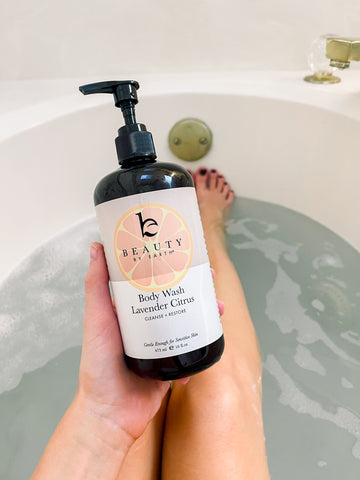 Image of beauty by earth body wash in lavender citrus