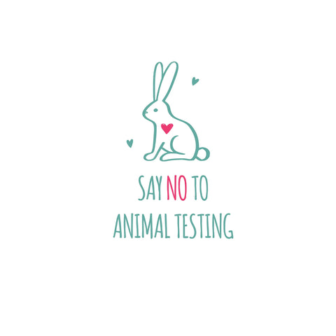 Say no to animal testing quote with a bunny 