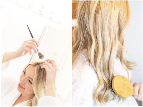 powder dry shampoo application steps