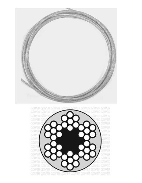 Se 4-3mm x 100meter, 6x7 Pvc-forh. Stålwire hos Loeftegrej.dk