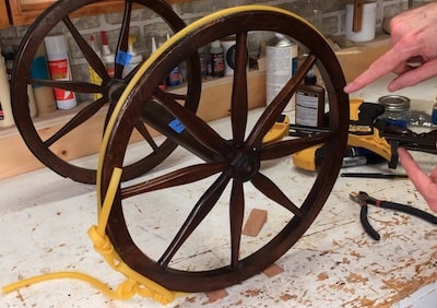 Tea Cart Wheel Glued