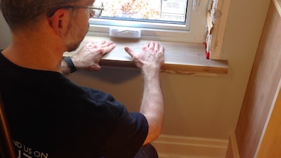 Test fit the window sill