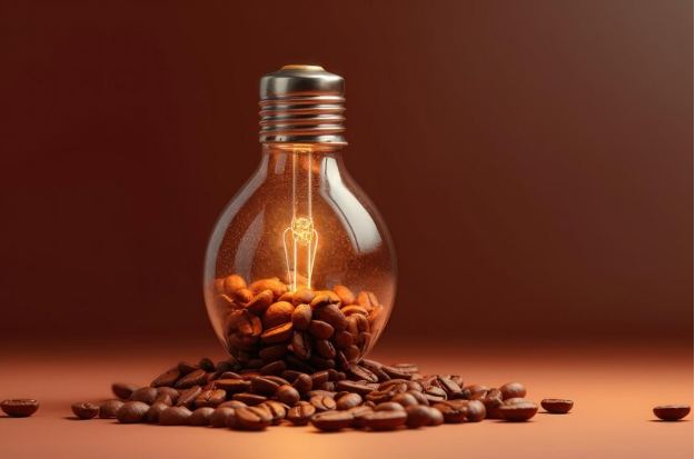 coffee beans inside bulb