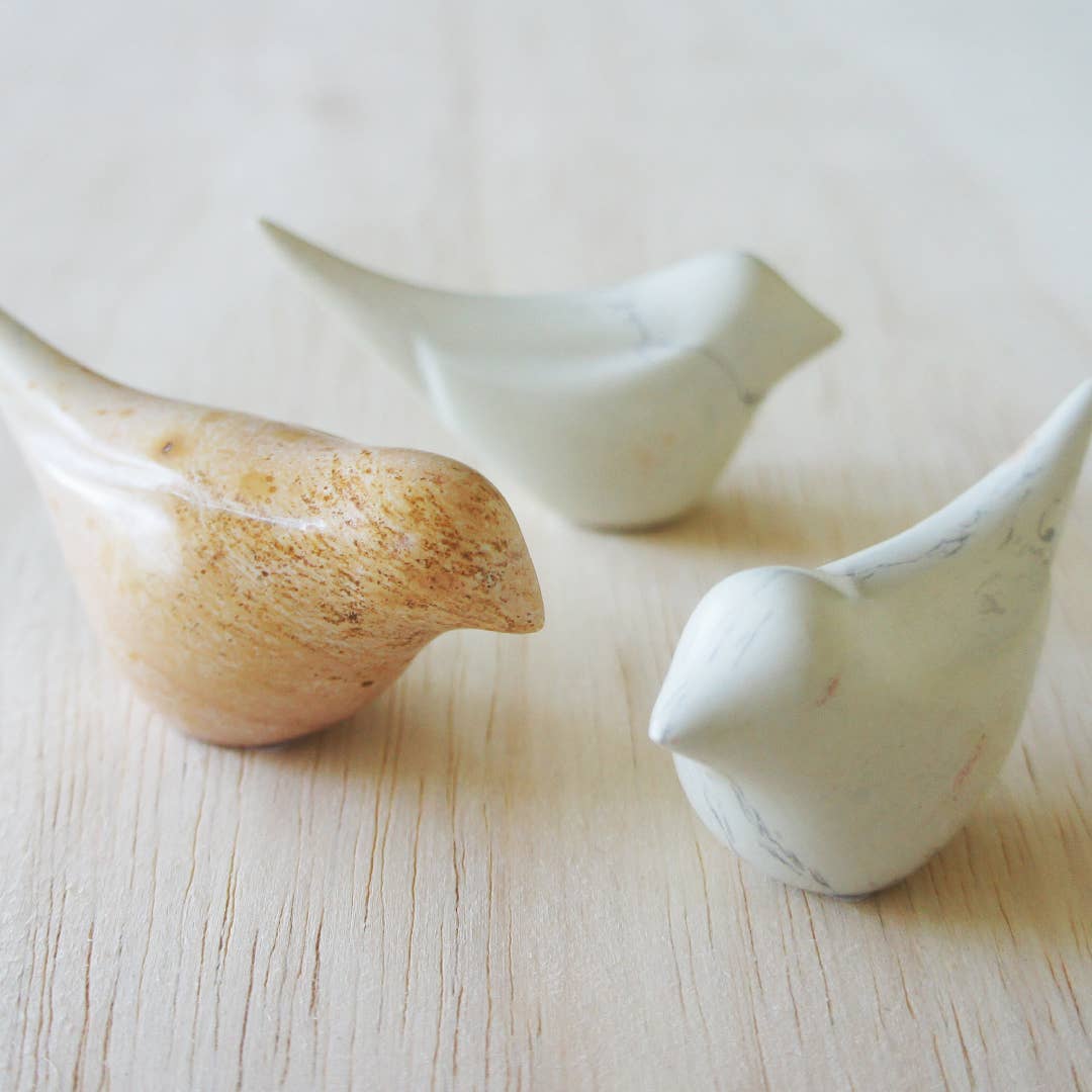 Natural Soapstone Doves