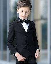 Load image into Gallery viewer, YuanLu Boys Colorful Formal Suits 5 Piece Slim Fit Dresswear Suit Set (Black, 4)
