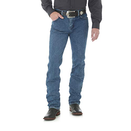 Wrangler Men's Premium Performance Cowboy Cut Slim Fit Jean, Dark Stone, 34W x 34L