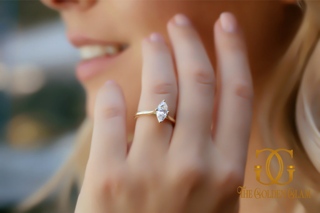 simple marquise diamond ring