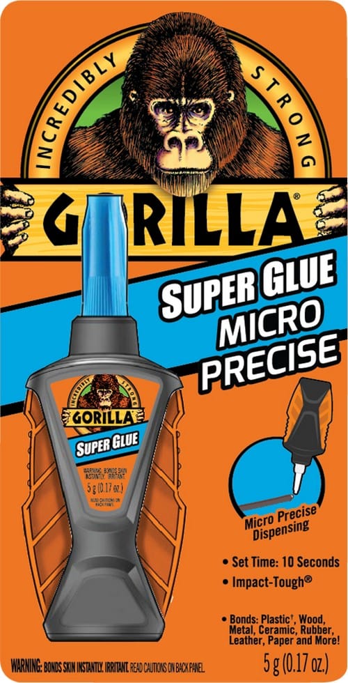 Gorilla Glue Wing Super Glue 7500101, 10 g Brush & Nozzle Bottle, Clear