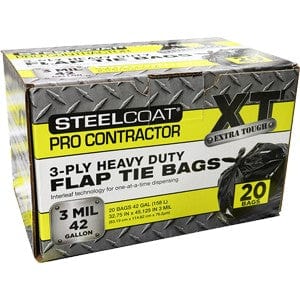 Dynamic 00700 42 Gal 3mil Black Contractor Trash Bags (20 Pack)