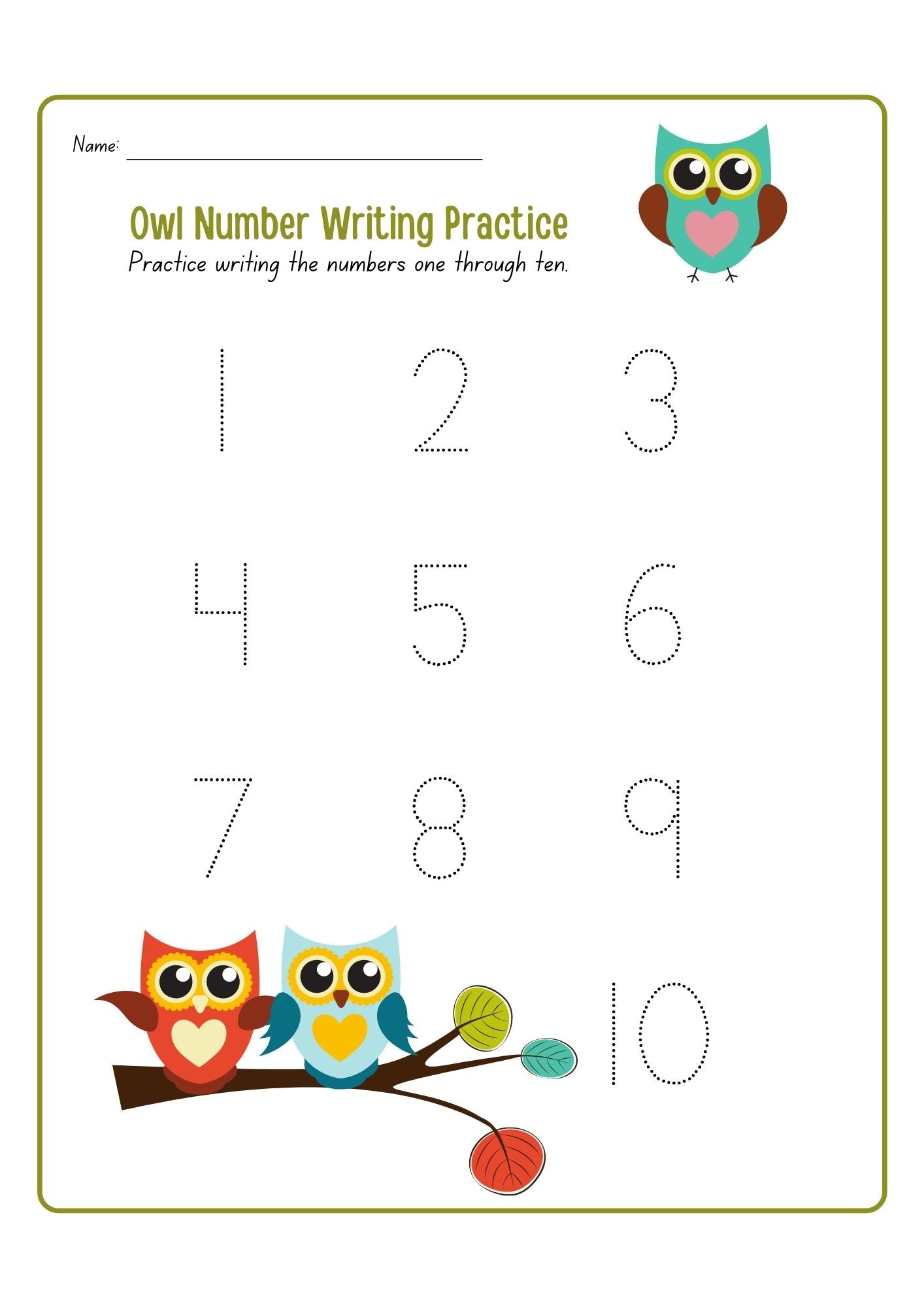 Owl Number Practice