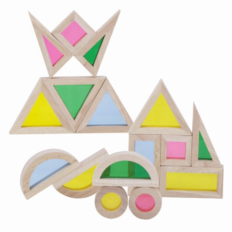 Nesta Toys - Rainbow Blocks For Kids, Wooden Blocks, Wooden Puzzles