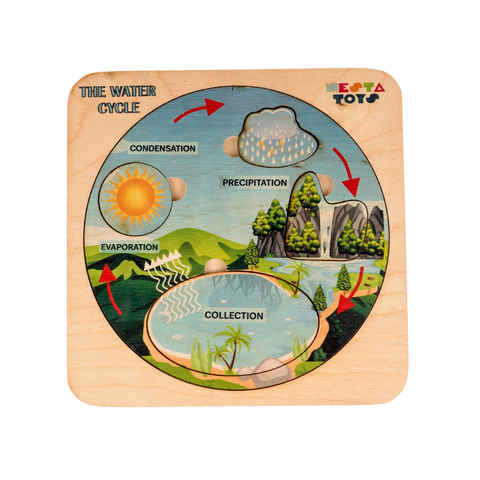 water cycle puzzle, wooden puzzle, jigsaw puzzle, nesta toys