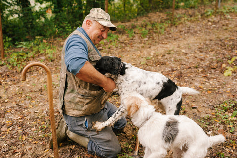 Truffle Hunter With His Dogs