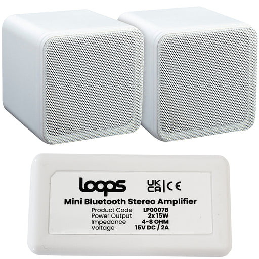 hier Winderig Pebish Wireless Bluetooth Amplifier & 80W Bookshelf Speaker Kit Surround Soun —  LoopsDirect