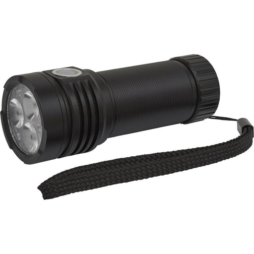 ULTRA BRIGHT 3500lm Rechargeable LED Torch - OSRAM P9 30W - 250m Light Range Loops