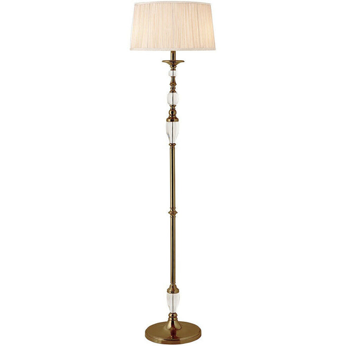 Toevallig anders Defilé Luxury Elegant Floor Lamp Antique Brass Crystal Beige Organza Shade 6f —  LoopsDirect