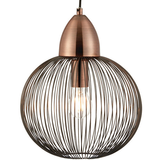 round copper light shade