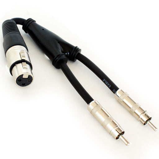 RCA Phono Split into 2 Dual Neutrik Male XLR Cable. Splitter Duplicator  Lead