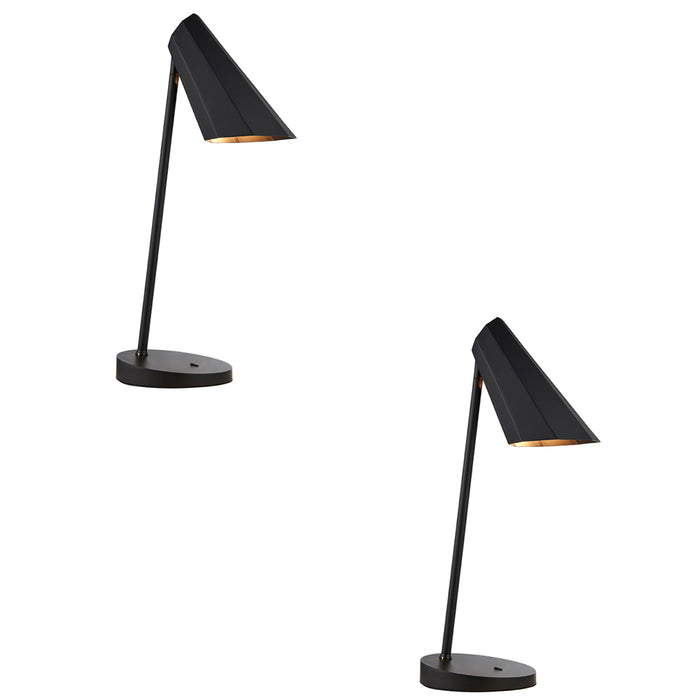 black angled table lamp