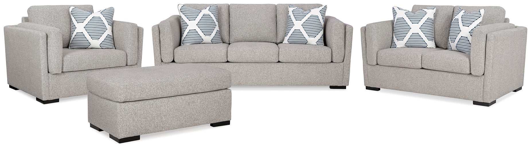 Evansley Sofa, Loveseat, Chair along with Ottoman