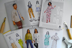 Spread of six different Independent Sewing Patterns