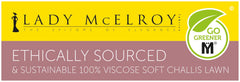 Lady McElroy logo for sustainable and ethically sourced fabric.