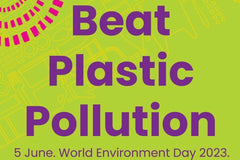 Bold text "Beat Plastic Pollution" above "5 June World Environment Day 2023"