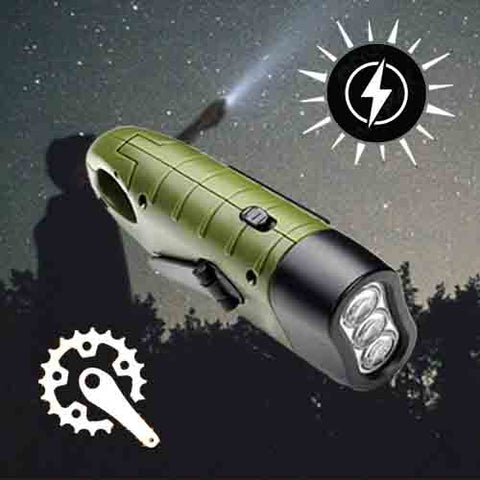 Bivouak™ Lampe Torche Dynamo Solaire d'Urgence