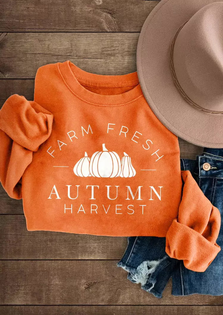 Farm Fresh Autumn Harvest Orange Sweatshirt