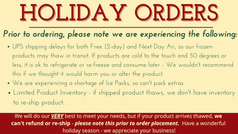 Holiday Shipping Policy